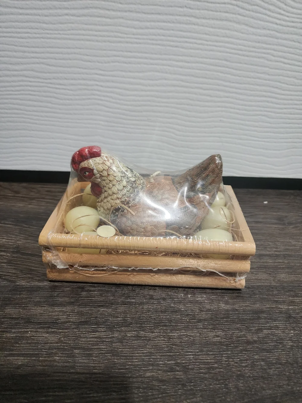 Decorative Hen in Nest with Eggs Candle - Sealed